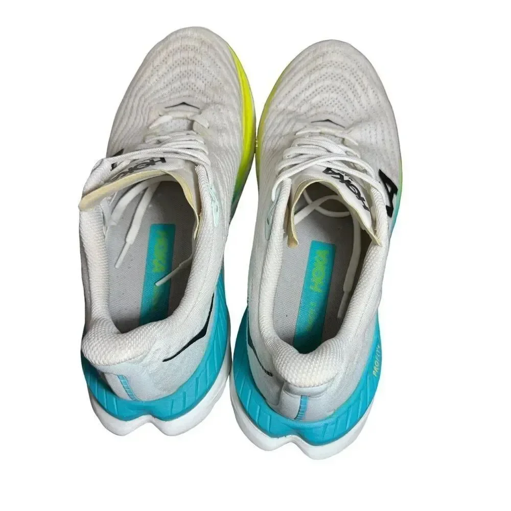 Hoka Mach 5 White and Yellow Athletic Sneakers size 9D